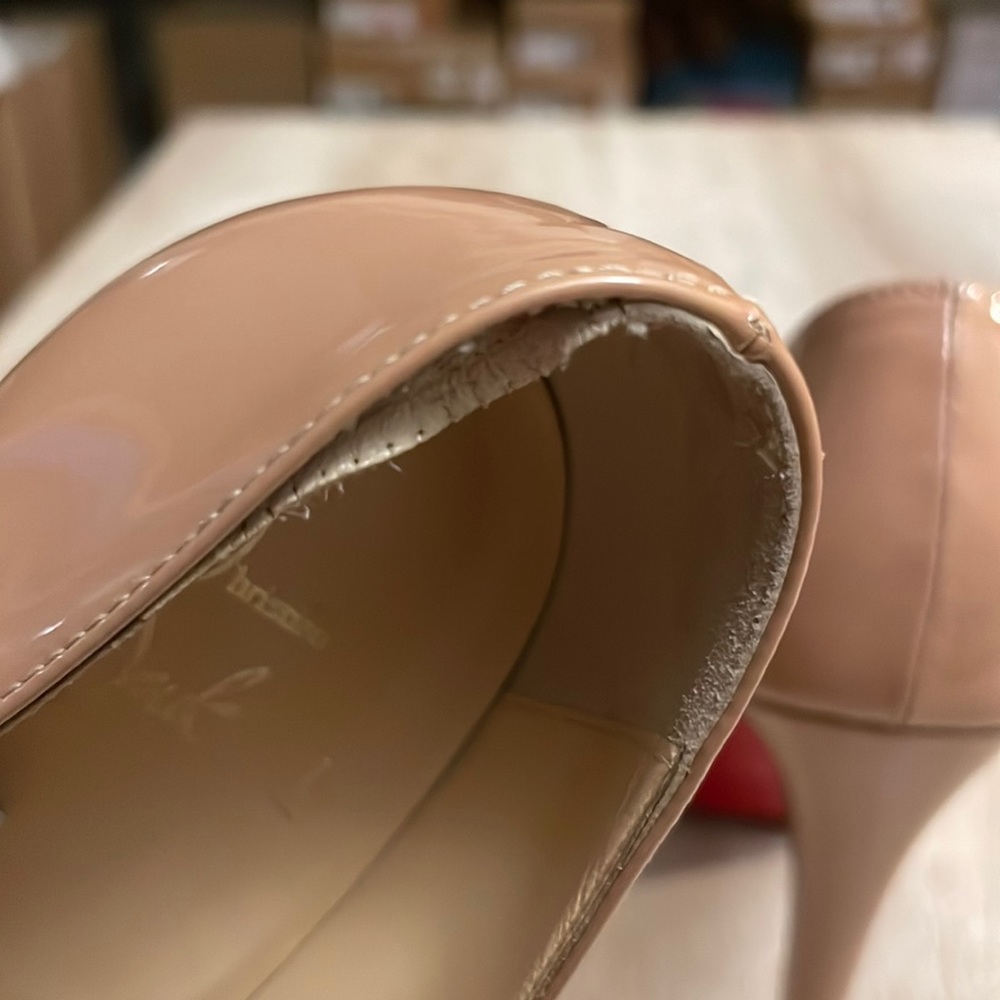 Louboutin Bianca 120MM Nude Patent  - 36 - Picture 7 of 11